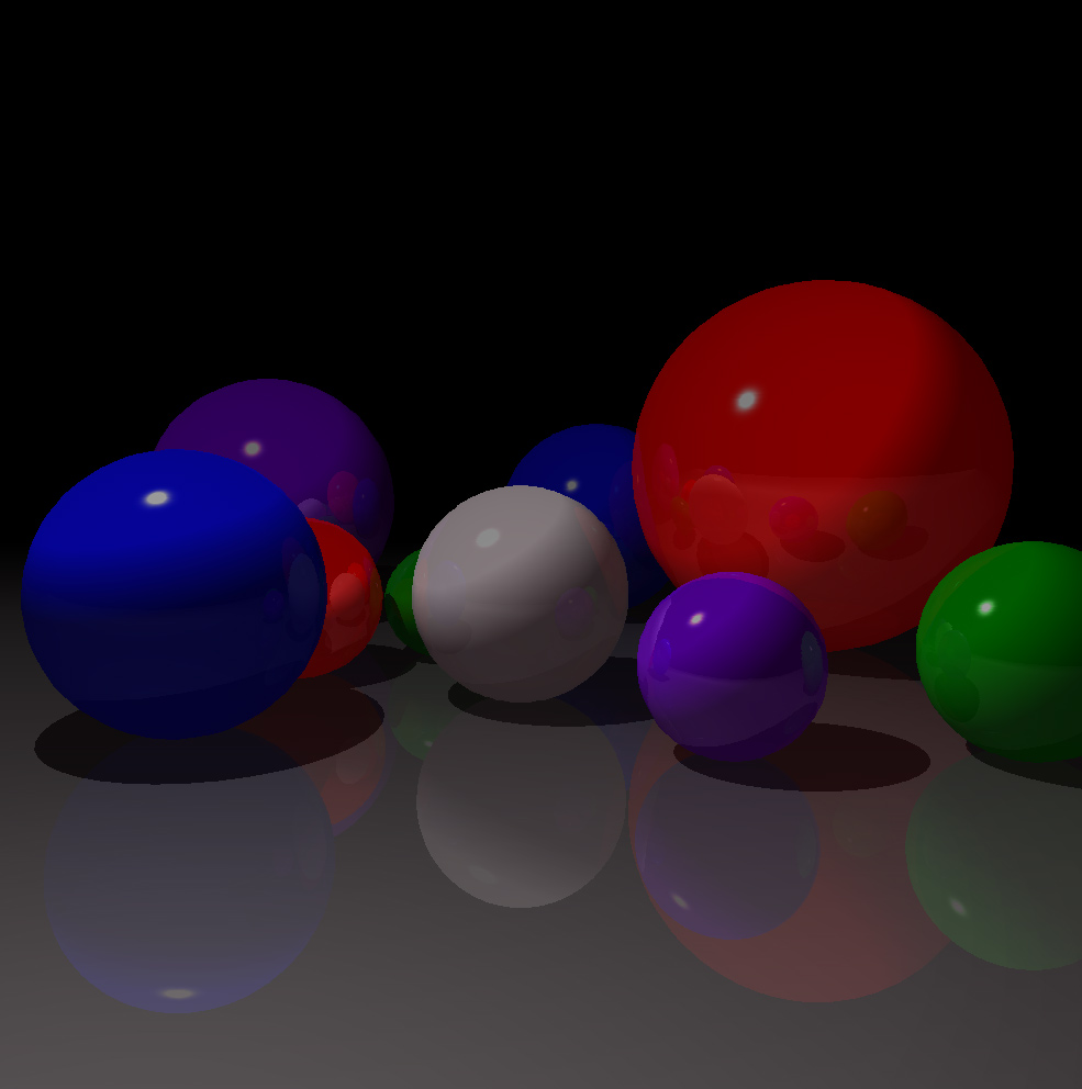 Ray traced sphere reflections