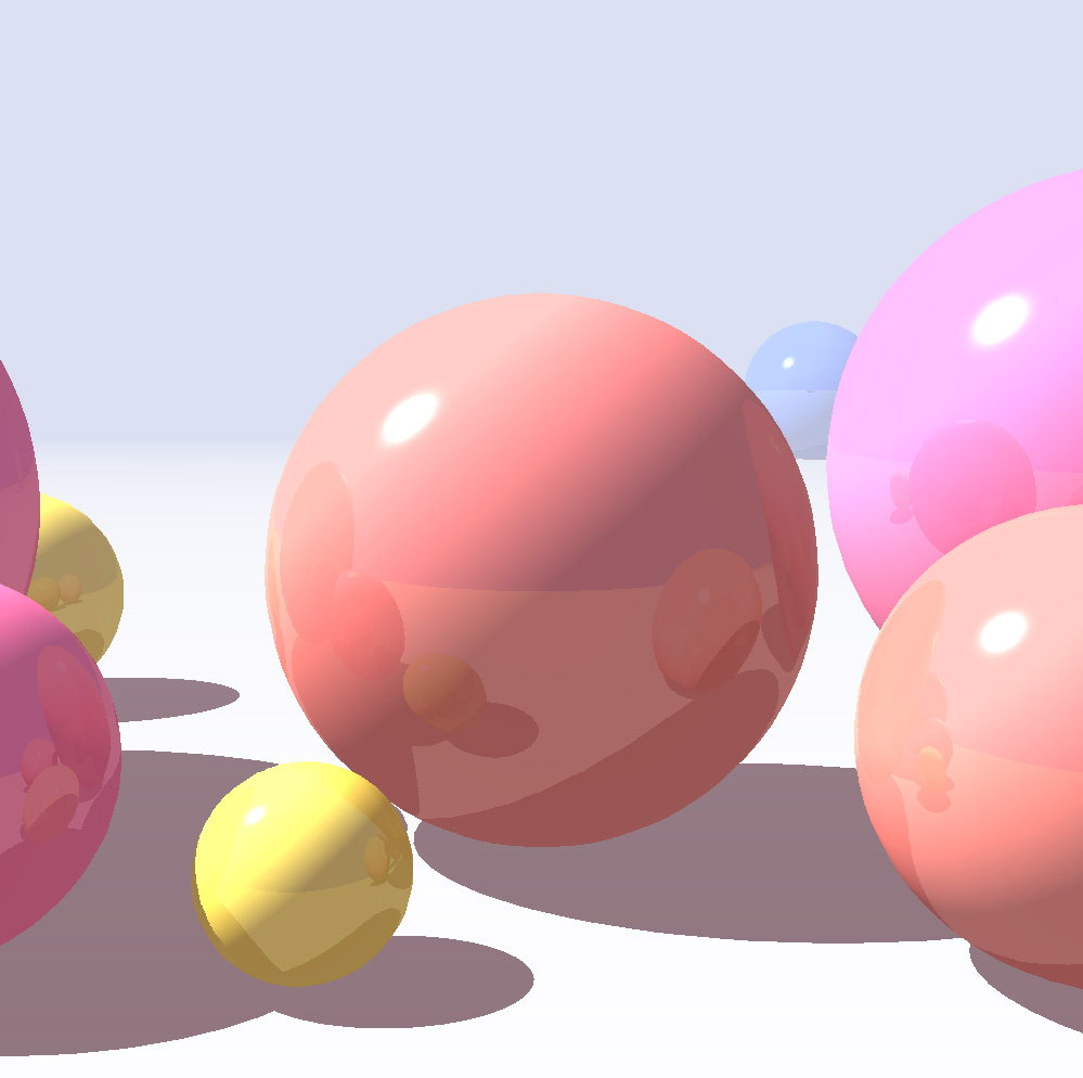 Ray traced sphere reflections